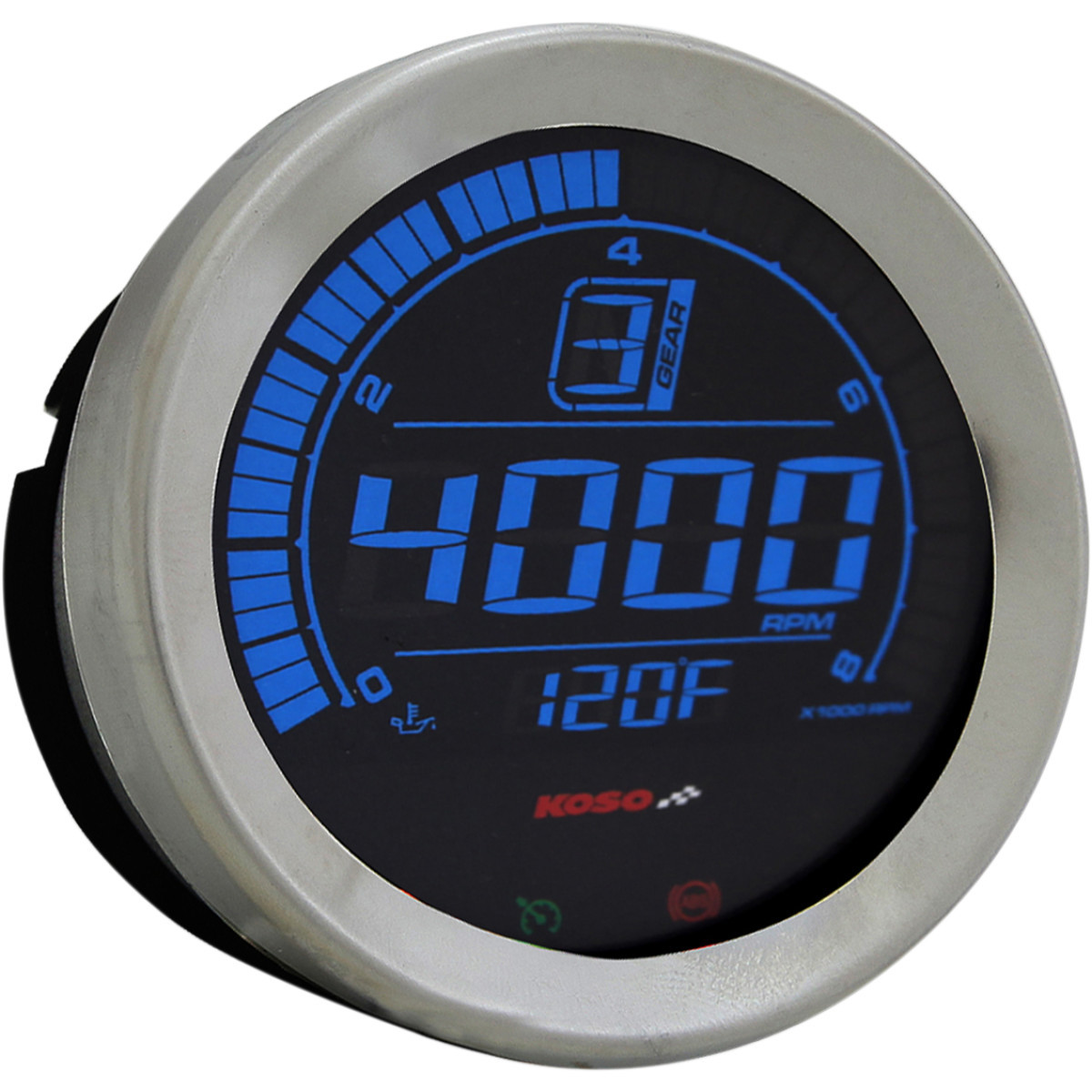 Koso North America #BA051100 - 4" Tachometer - Chrome