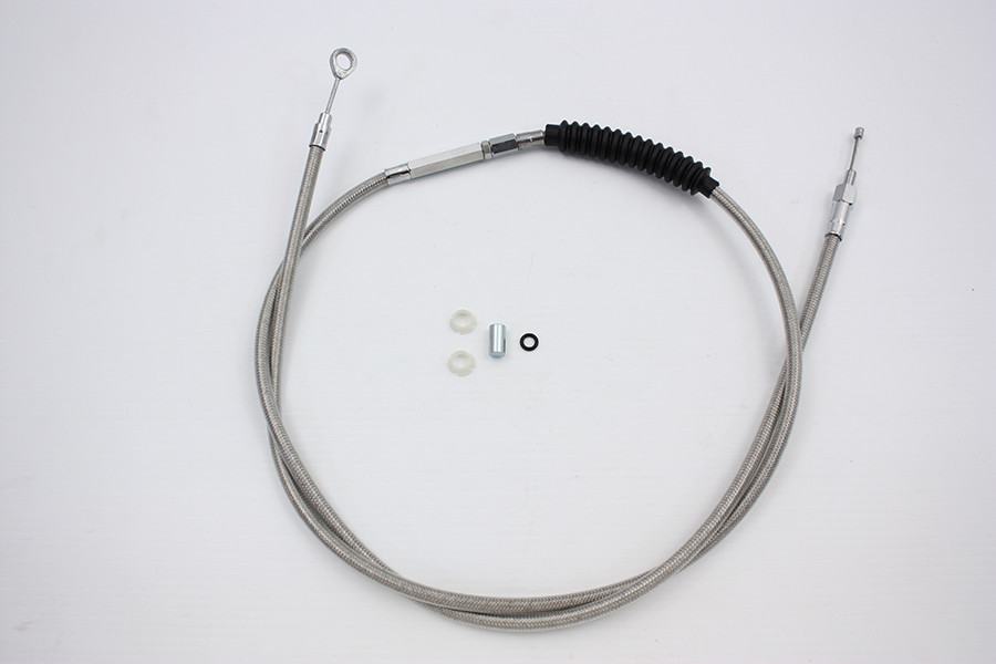 V-Twin #11-0043SP-10 - 72.69 inch Braided Stainless Steel Clutch Cable