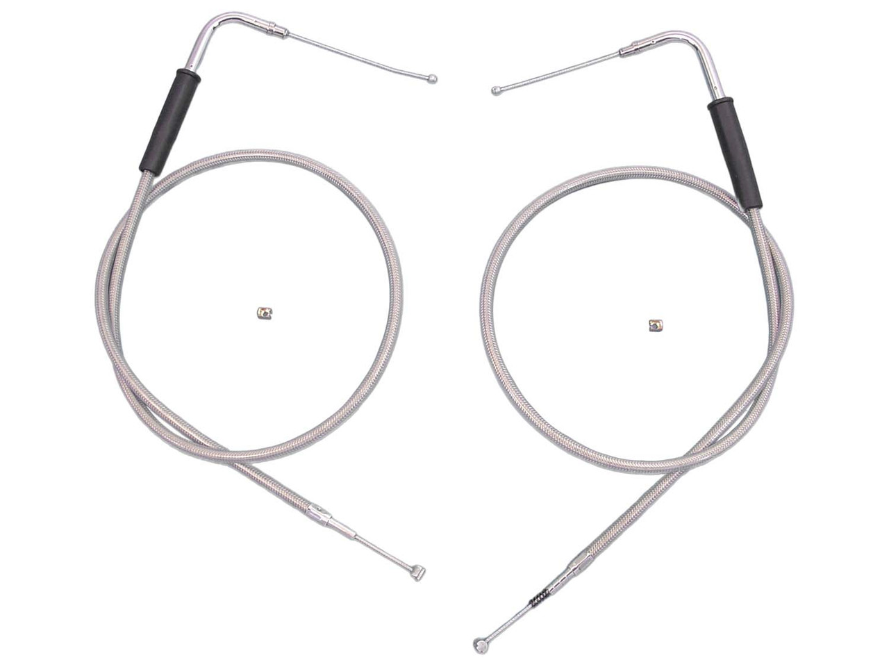 V-Twin #28-0113SP - 30-1/2 inch Stainless Steel Throttle and Idle Cable Set