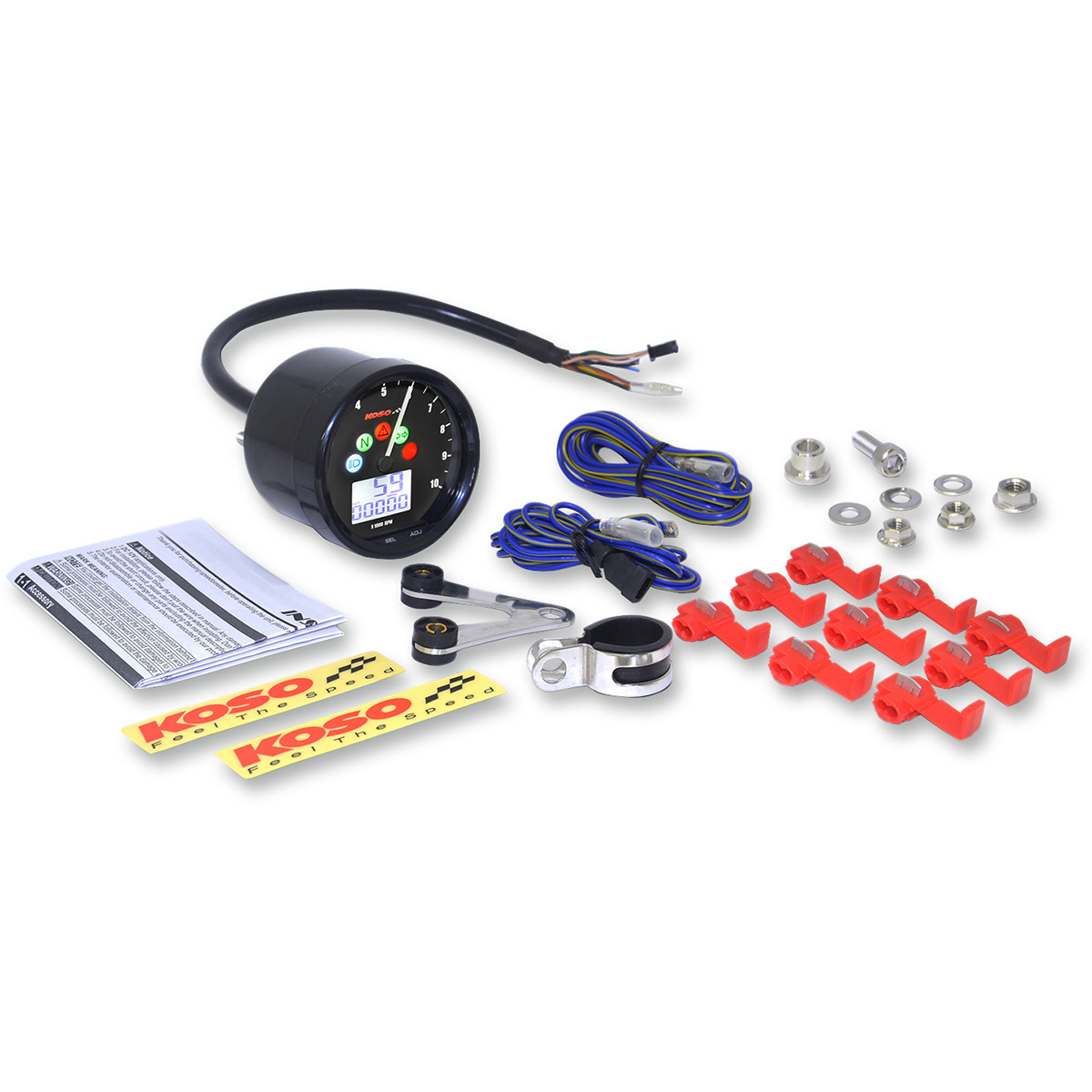 Koso North America #BA058100-HD - TNT-02 Multifunction Speedometer/Tachometer - 2.69" Diameter x 1.51" Depth