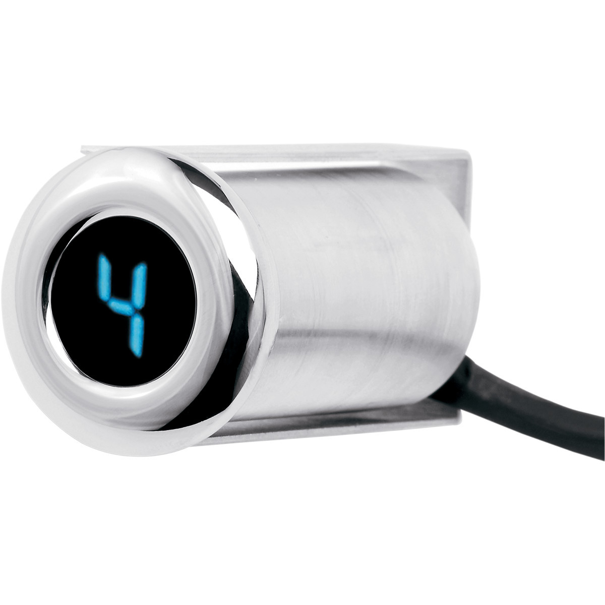 Dakota Digital #PGR-1000-F - Auto Programming Gear Indicator - Fairing Flush Mount - Chrome - Blue Display