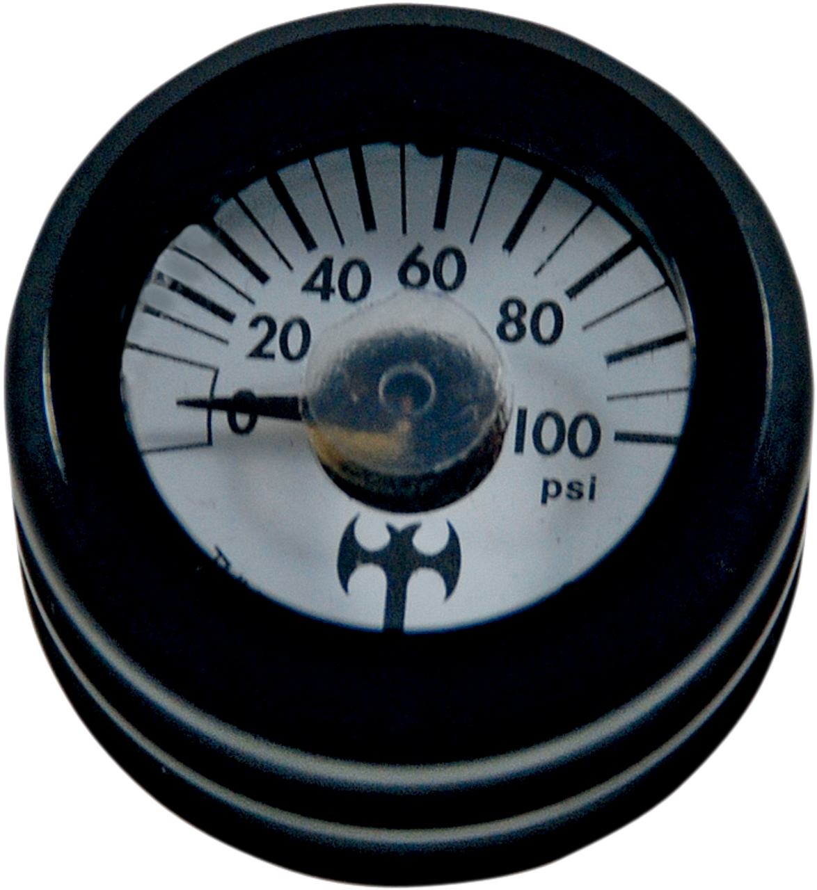 Mini Oil Pressure Gauge and Cover - Black - White Face - 3/16" W x 9/16" D