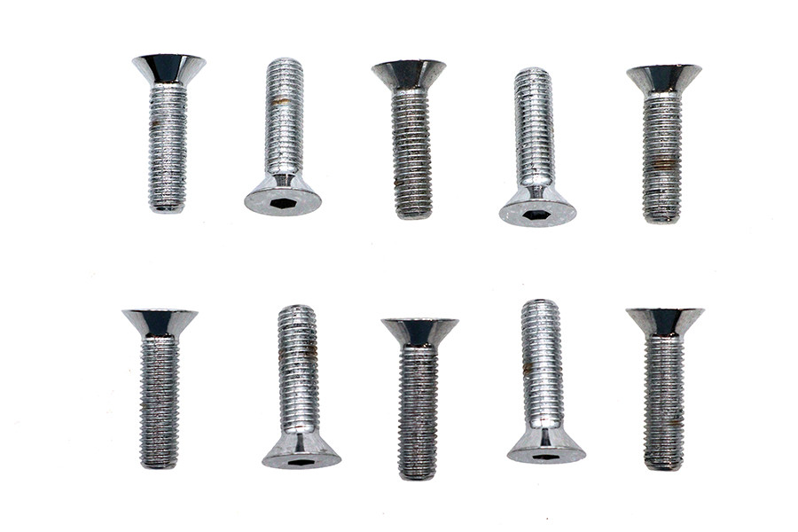 Colony #FHS-108 - Allen Flat Head Screws Chrome 1/4 inch x 1 inch