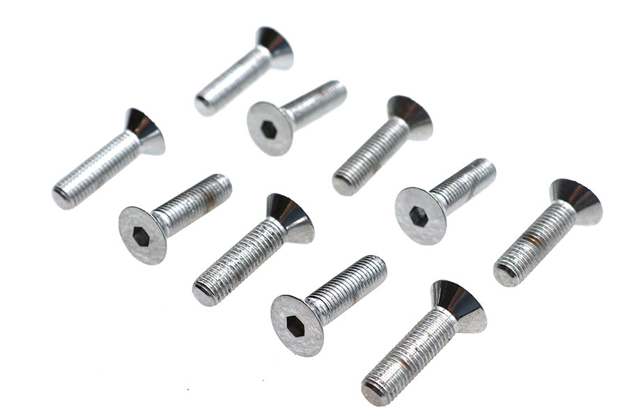 Colony #FHS-108 - Allen Flat Head Screws Chrome 1/4 inch x 1 inch