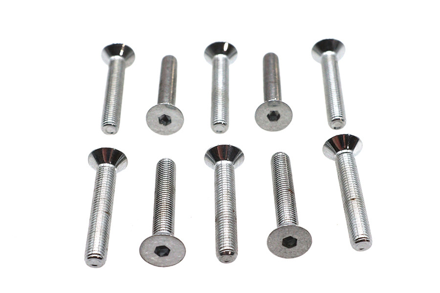 Colony #FHS-110 - Allen Flat Head Screws Chrome 1/4 inch-28 x 1-1/2 inch