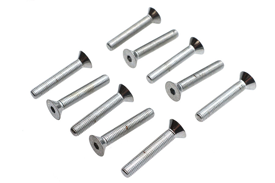 Colony #FHS-110 - Allen Flat Head Screws Chrome 1/4 inch-28 x 1-1/2 inch