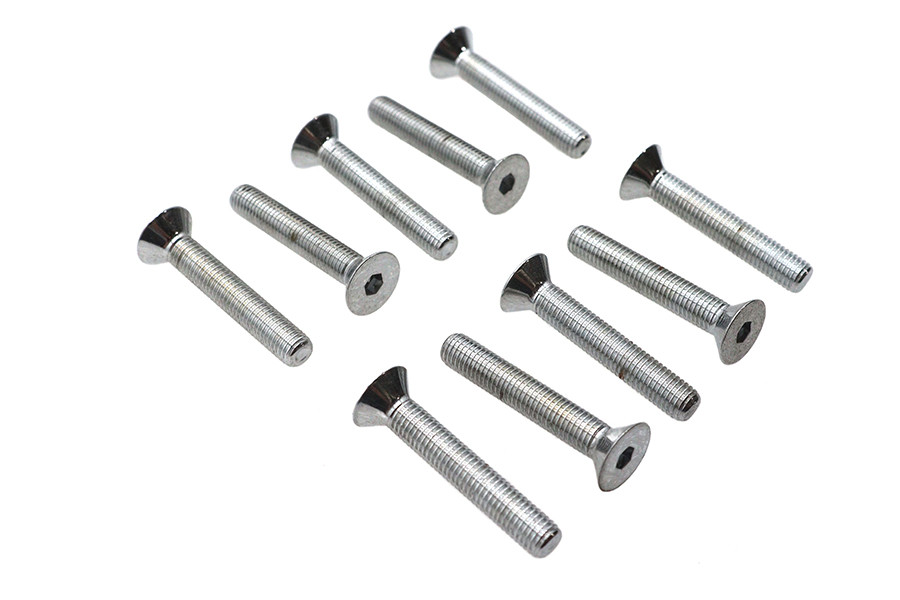 Colony #FHS-110 - Allen Flat Head Screws Chrome 1/4 inch-28 x 1-1/2 inch