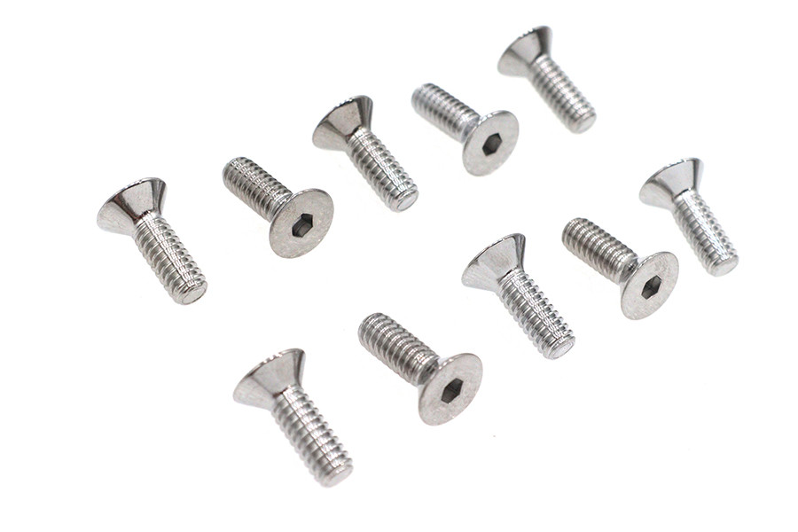 Colony #FHS-155 - Allen Flat Head Screws Chrome 1/4 inch x 3/4 inch