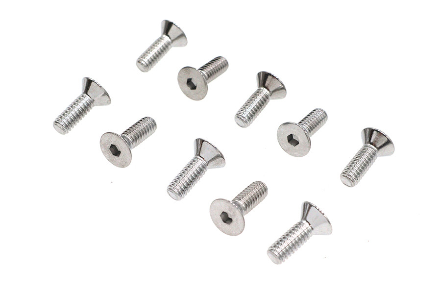 Colony #FHS-155 - Allen Flat Head Screws Chrome 1/4 inch x 3/4 inch