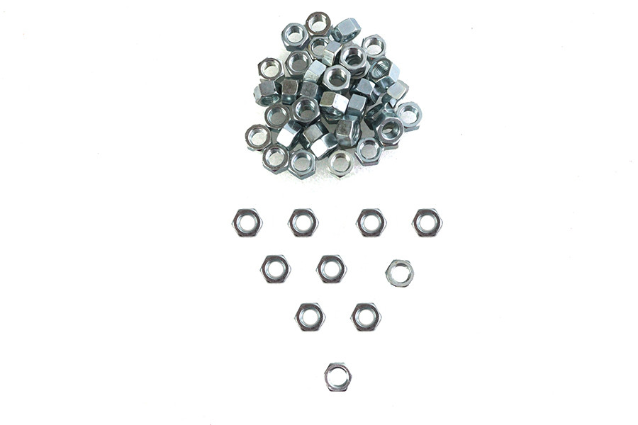 V-Twin - Zinc Hex Nuts 3/8 inch-24 Standard