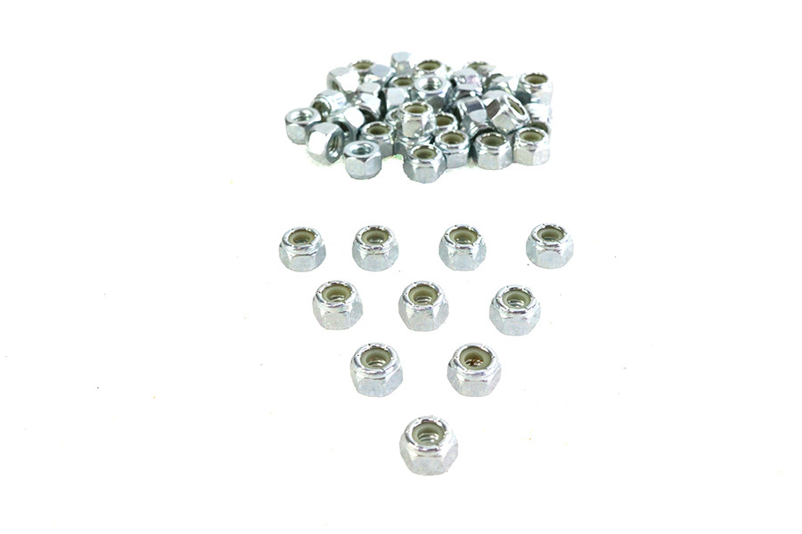 V-Twin #NNY14 Z - Zinc Hex Nuts 1/4 inch-20 Nyloc