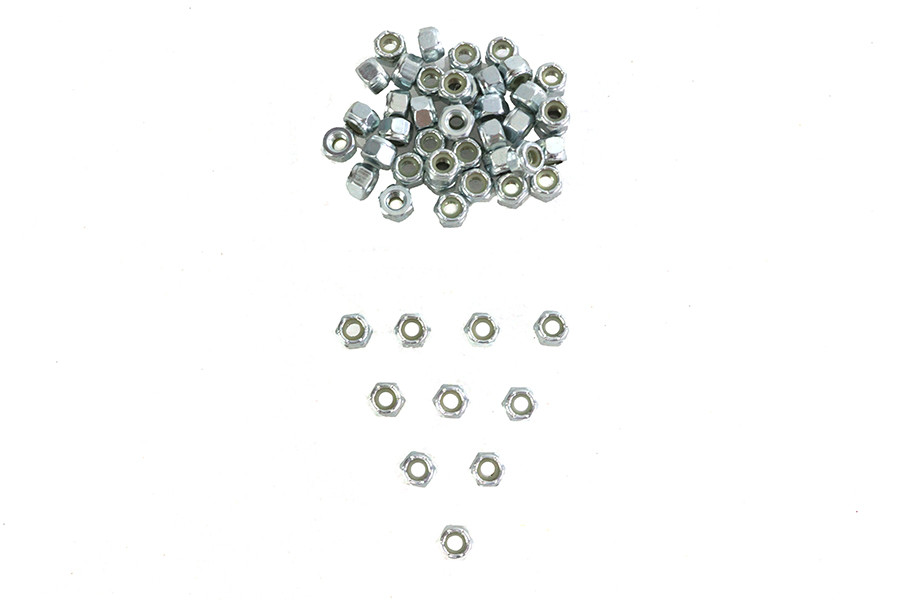V-Twin #NNY14 Z - Zinc Hex Nuts 1/4 inch-20 Nyloc