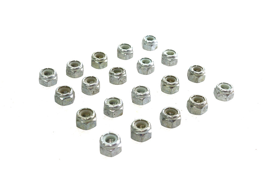 V-Twin - Zinc Hex Nuts 1/4 inch-28 Nyloc