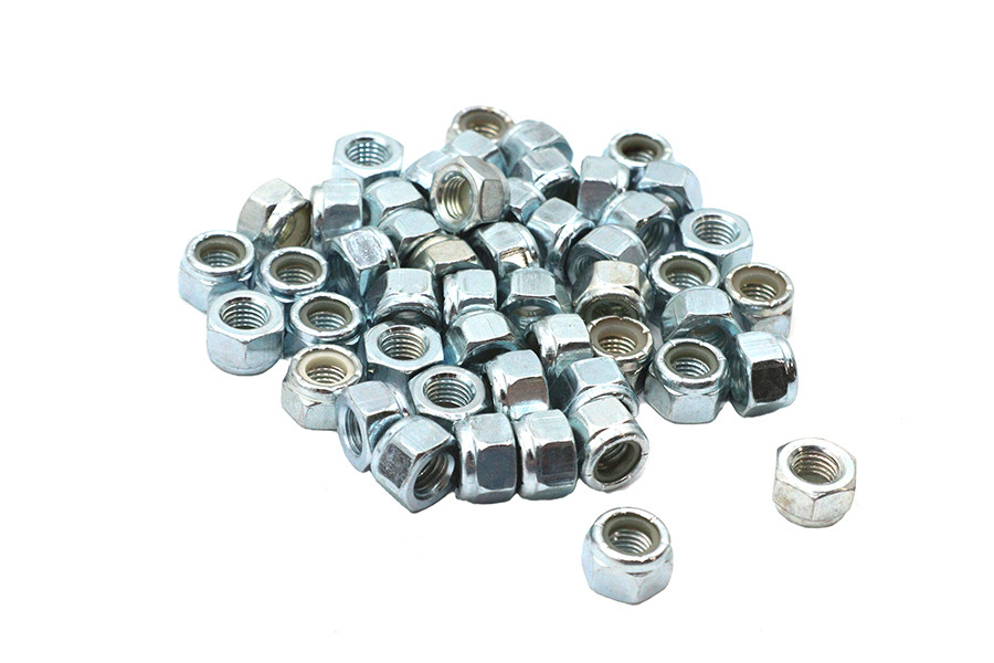 V-Twin - Zinc Hex Nuts 5/16 inch-24 Nyloc