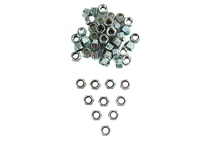 V-Twin - Zinc Hex Nuts 7/16 inch-20 Nyloc