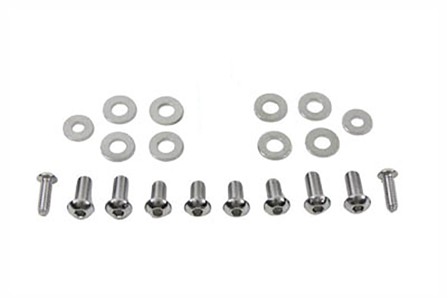 V-Twin #62135 - Headlamp Cowl Screw Kit Brushed Chrome