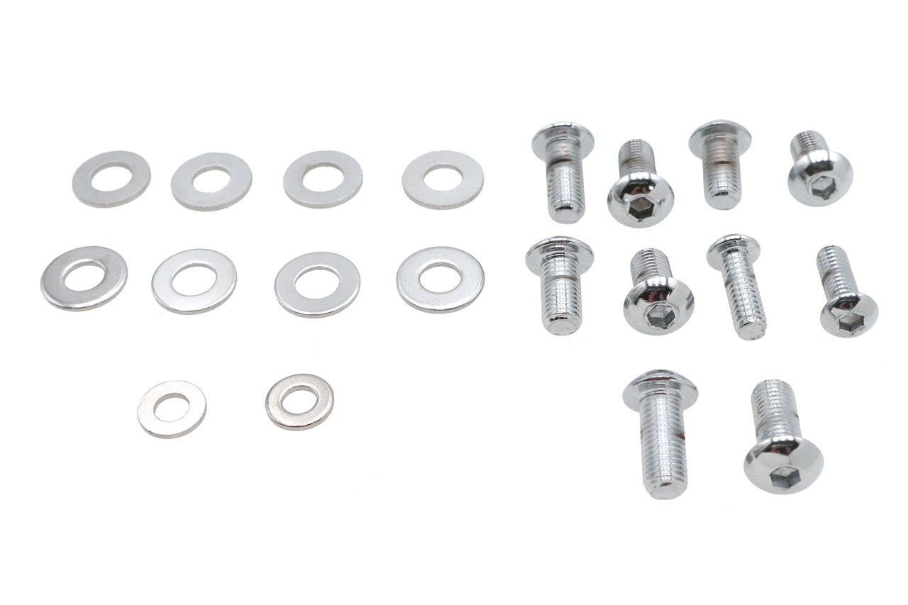 V-Twin #62135PC - Headlamp Cowl Screw Kit Polished Chrome
