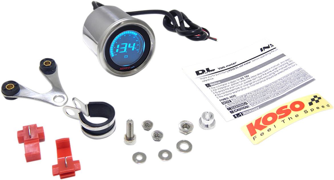 DL-01V Volt Meter - Chrome -1.90" W x 1.80" D