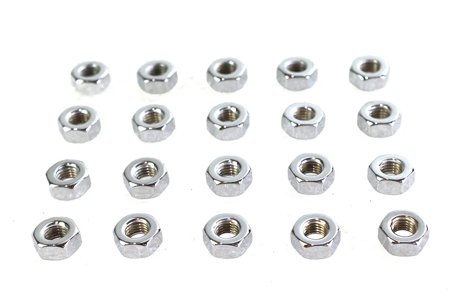 Colony #1/4-28H - Chrome Hex Nuts 1/4 inch-28