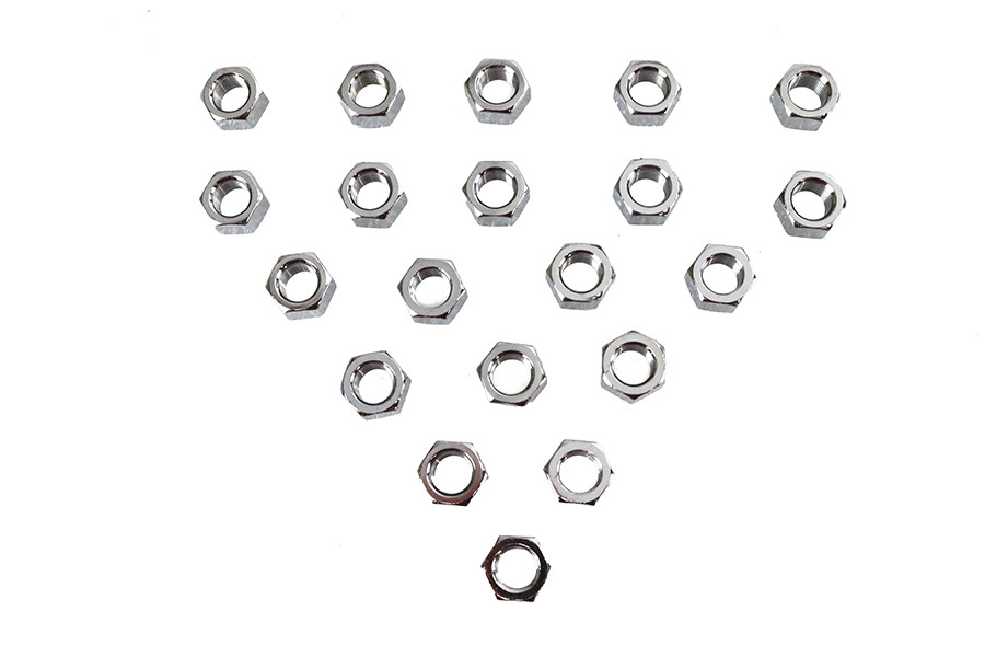V-Twin - Chrome Hex Nuts 1/2 inch-20