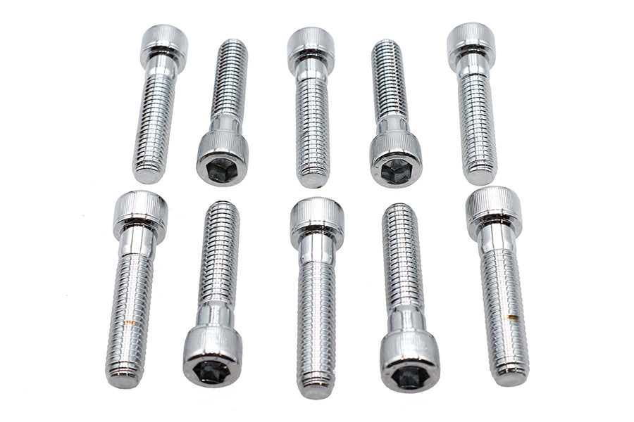 Colony #SHC-985 - Allen Socket Cap Bolt Knurled Chrome 3/8 inch X 1-3/4 inch