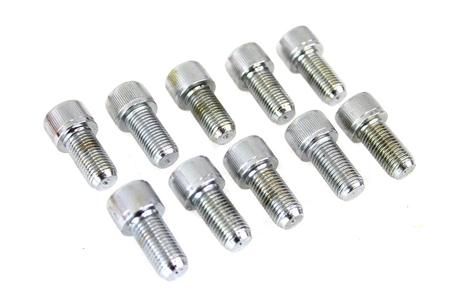 Colony #SHC-929 - Allen Socket Cap Bolt Knurled Chrome 3/8 inch-24 X 3/4 inch