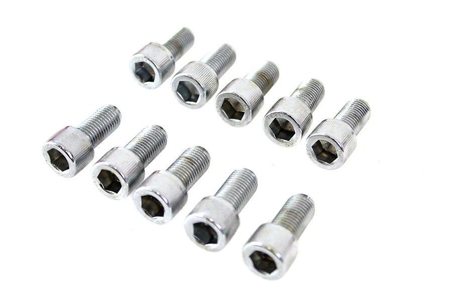 Colony #SHC-929 - Allen Socket Cap Bolt Knurled Chrome 3/8 inch-24 X 3/4 inch