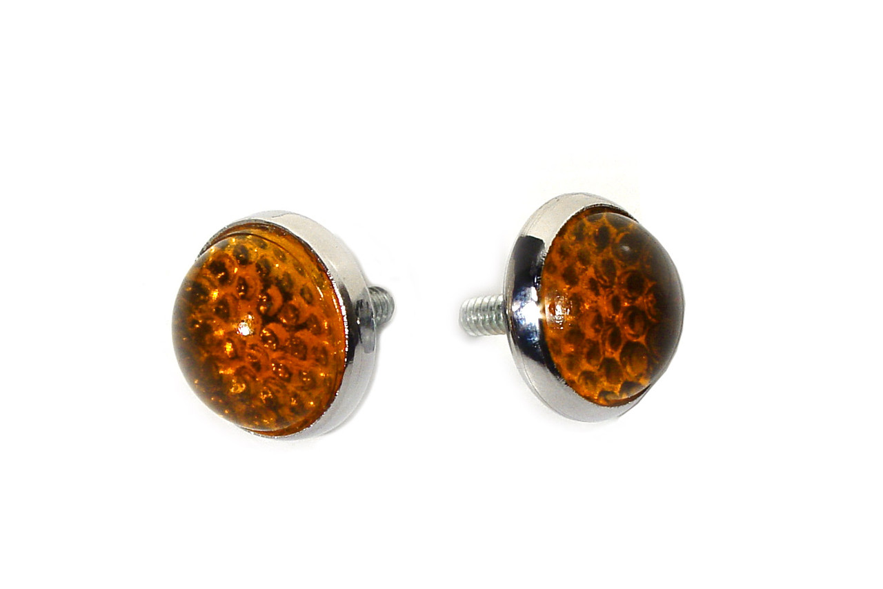 V-Twin - License Plate Frame Reflectors Amber Glass