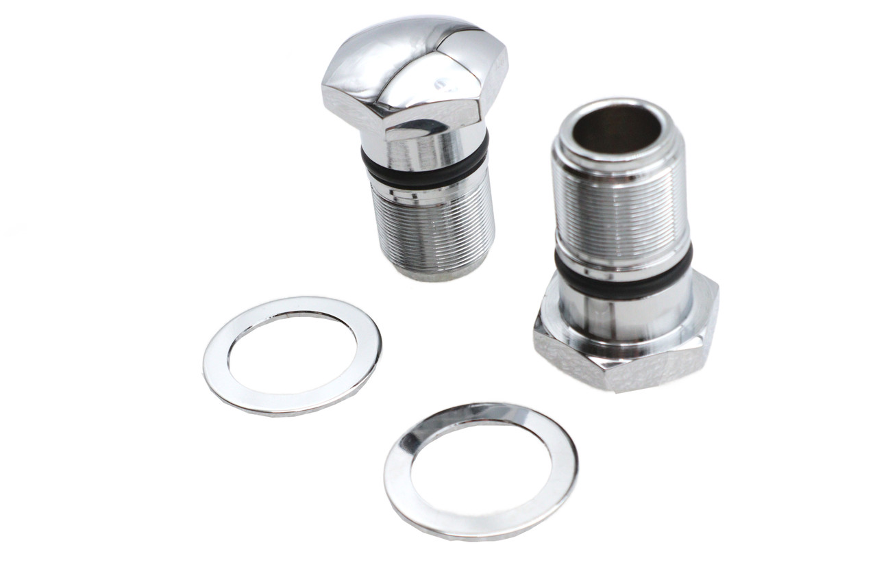 V-Twin - 35mm Fork Tube Plug Set Chrome
