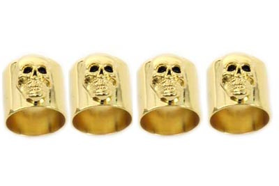 V-Twin #90037 - Skull Pushrod Cover Cup Set Gold