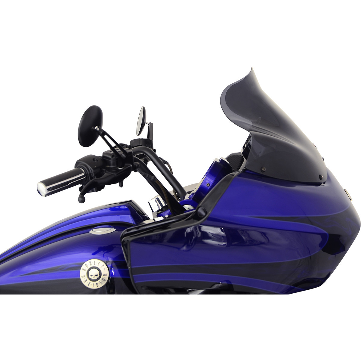 Klock Werks #KWW-01-0232 - Sport Flare® Windshield - 12" - Dark Smoke - '96-'13 FLTR