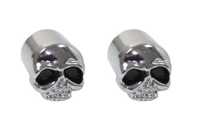 V-Twin #99-6205 - Skull Valve Stem Cover Chrome