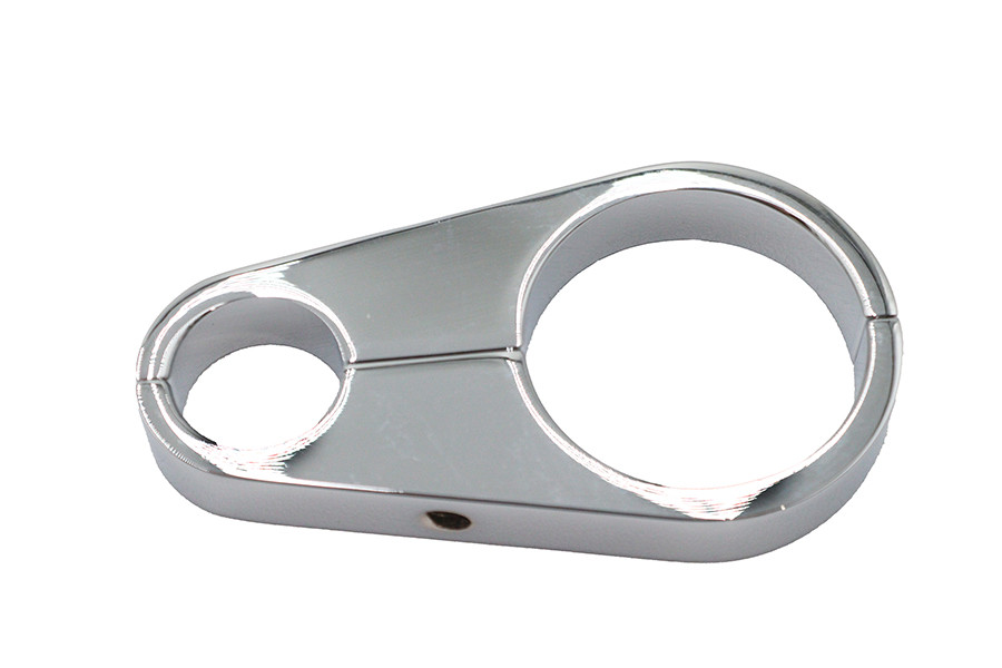V-Twin #03-6223C - Chrome Oil Line to Frame Clamp