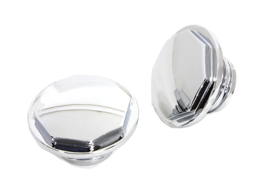 Wyatt Gatling #4704 - Chrome Button Head Hexagon Vented and Non-Vented Gas Cap Set