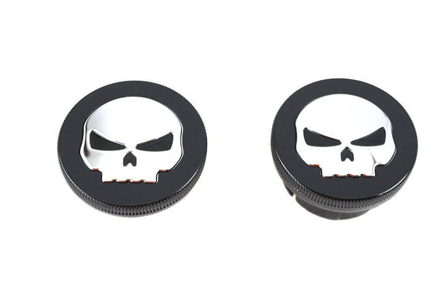 Wyatt Gatling #78641B - Black Skull Style Vented and Non-Vented Gas Cap Set