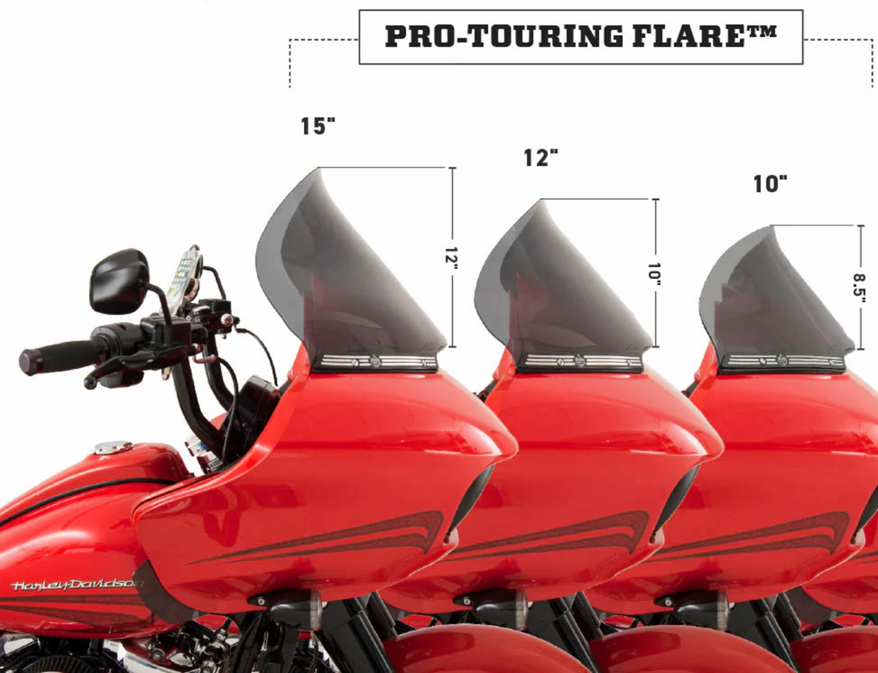 Klock Werks #KWW-01-0315 - Flare Windshield - 15" - Dark Smoke - FLTR