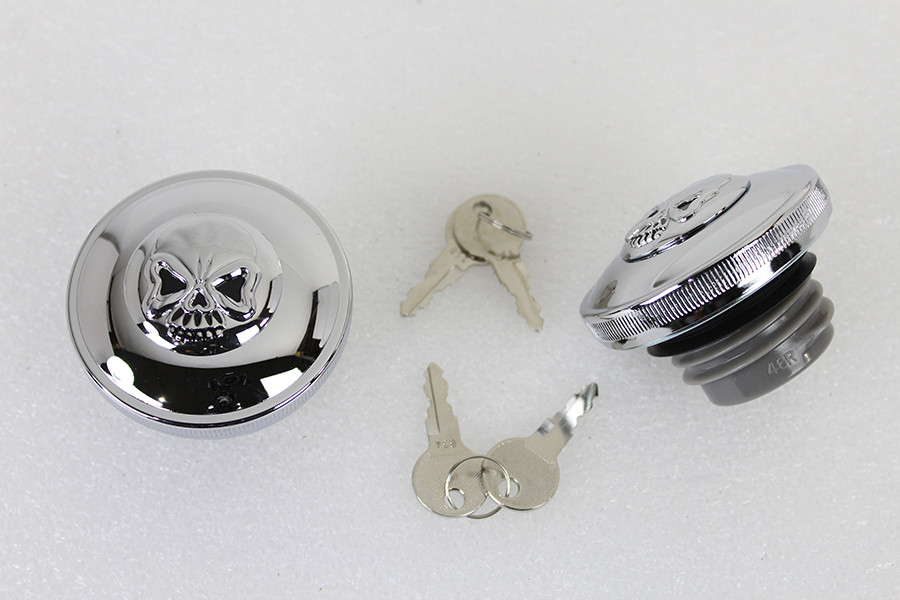 Wyatt Gatling #78401 - Keyed Gas Cap Set Vented and Non-Vented Chrome