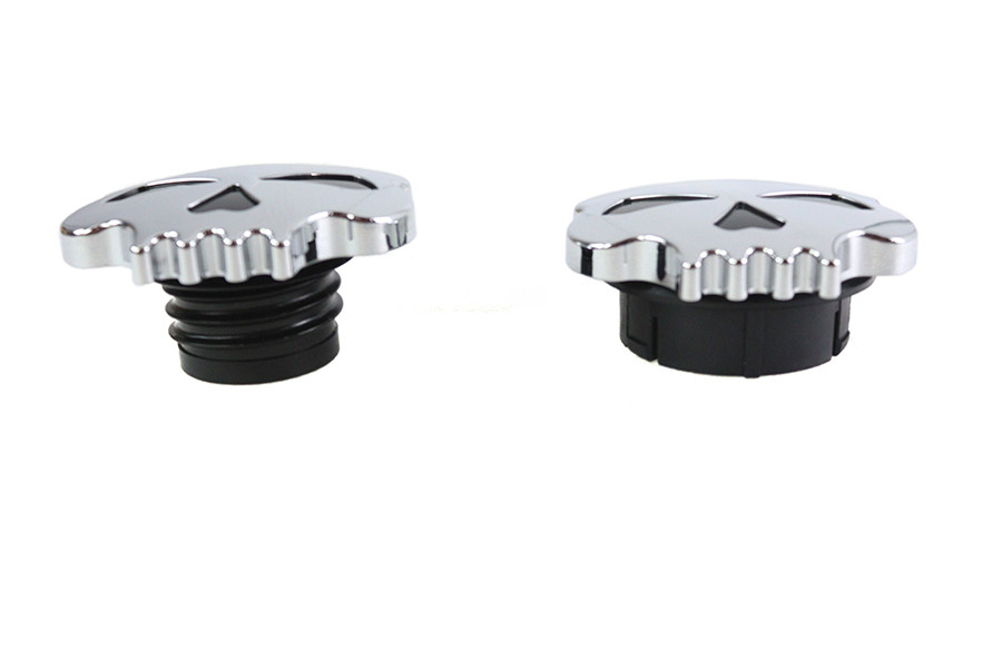 Wyatt Gatling #78294 - Skull Style Gas Cap Set Chrome
