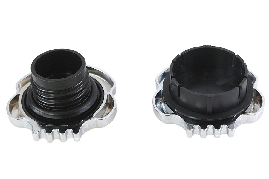 Wyatt Gatling #78294 - Skull Style Gas Cap Set Chrome