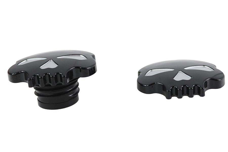 Wyatt Gatling - Skull Style Gas Cap Set Vented and Non-Vented Black