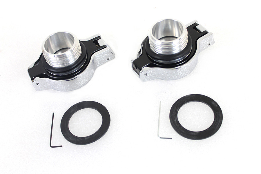 Wyatt Gatling #78470+78471 - Flip Up Gas Cap Set Chrome