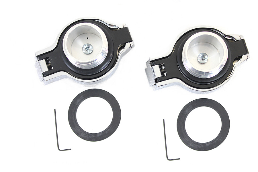Wyatt Gatling #78470+78471 - Flip Up Gas Cap Set Chrome