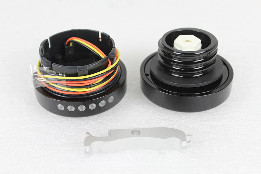 Wyatt Gatling #011062 - Black LED Cut Ribbed Style Fuel Gauge and Filler Cap Set
