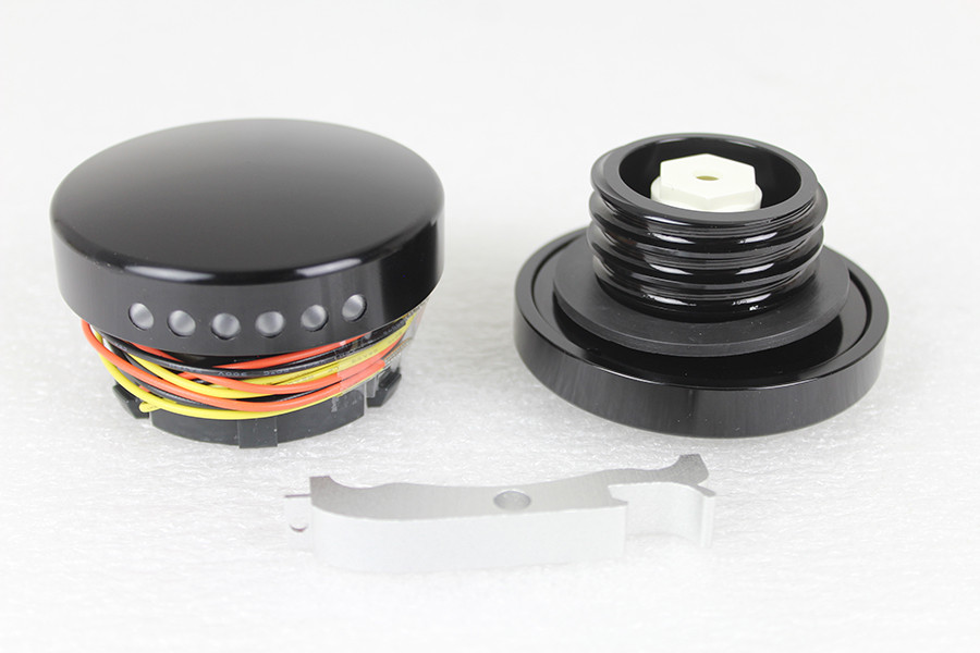 Wyatt Gatling #011064 - Black LED Smooth Style Fuel Gauge and Filler Cap Set