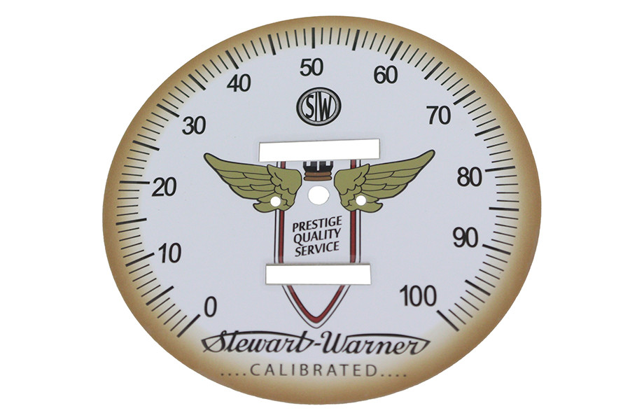 V-Twin #90116 - White Tin Speedometer Face