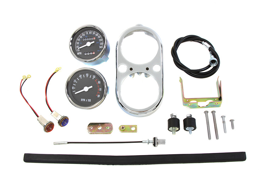 V-Twin #63309 - FXS Tachometer and Speedometer Dash Cover Kit