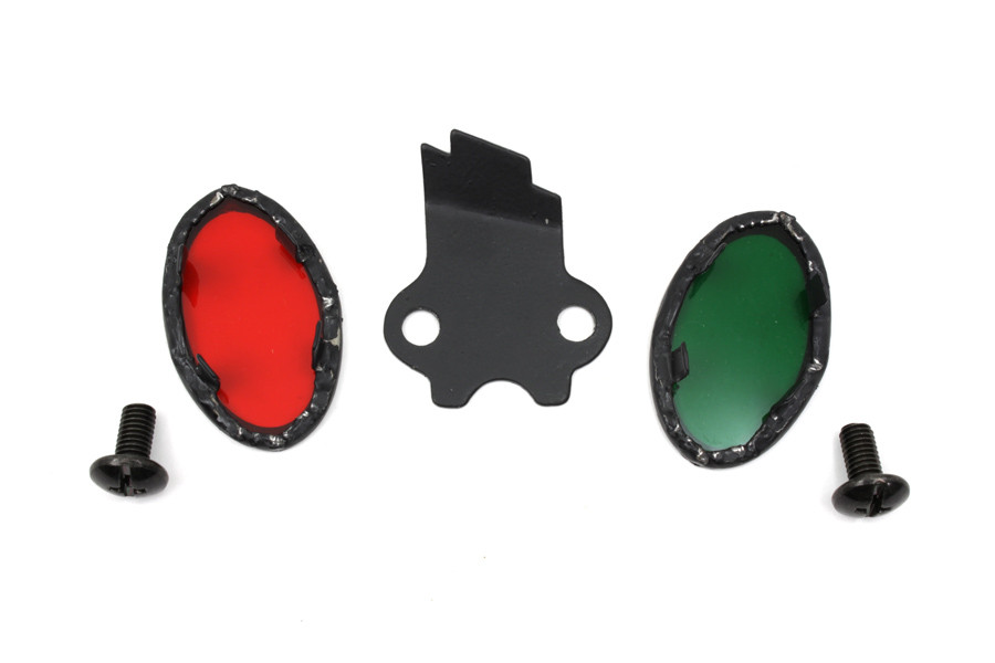V-Twin - Parkerized Cateye Dash Panel Lens Set