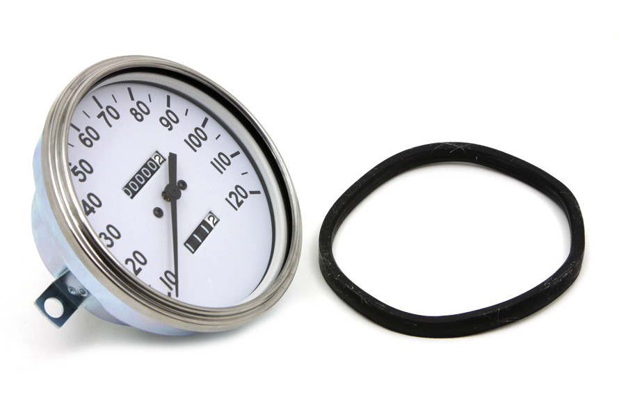 V-Twin #70848CWO - Replica 2:1 Speedometer with Black Needle