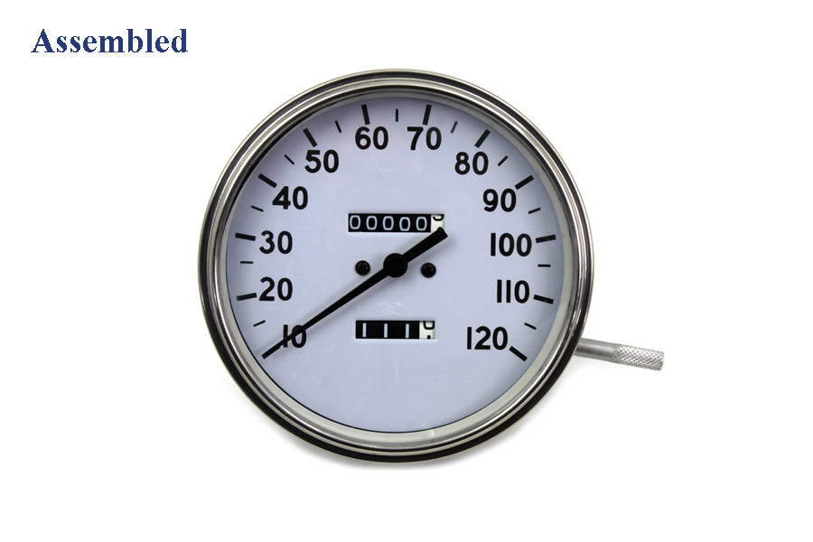 V-Twin #70848DWO - Replica 2:1 Speedometer with Black Needle