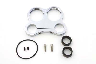 V-Twin #169308 - Chrome Billet 48mm Dual Gauge Mount